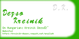 dezso kreinik business card